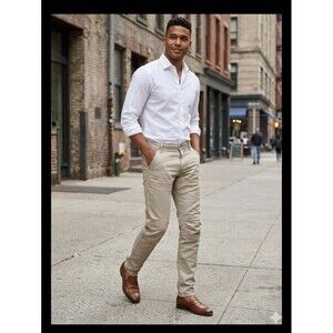 G-Star Raw 5620 3D Slim Jeans Mens 36x34 Beige Stretch Button Knee